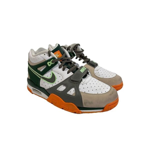 NIKE TRAINER 3 BG BASKETBALL SHOES SIZE 7Y #FZ3555 323 Green Orange Mid High Top - Picture 6 of 13